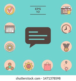 Chat icon sign with text symbol. Graphic elements for your design