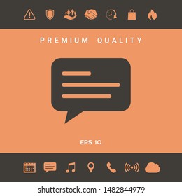 Chat icon sign with text symbol. Graphic elements for your design