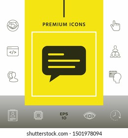 Chat icon sign with text symbol. Graphic elements for your design