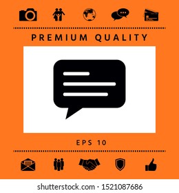 Chat icon sign with text symbol. Graphic elements for your design