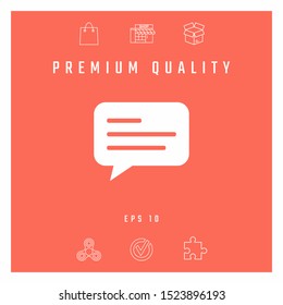 Chat icon sign with text symbol. Graphic elements for your design