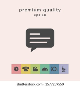 Chat icon sign with text symbol. Graphic elements for your design