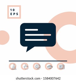 Chat icon sign with text symbol. Graphic elements for your design