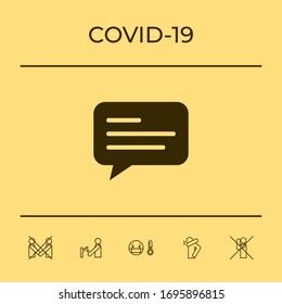 Chat icon sign with text symbol. Graphic elements for your design