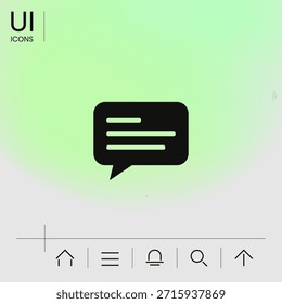 Signo de icono de chat con símbolo de texto. Elemento para su diseño