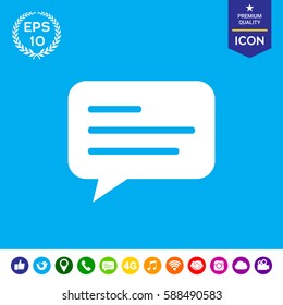 Chat icon sign with text symbol