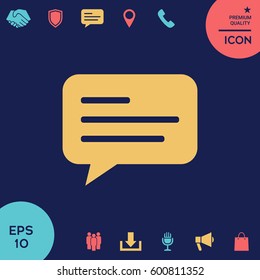 Chat icon sign with text symbol
