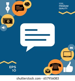Chat icon sign with text symbol