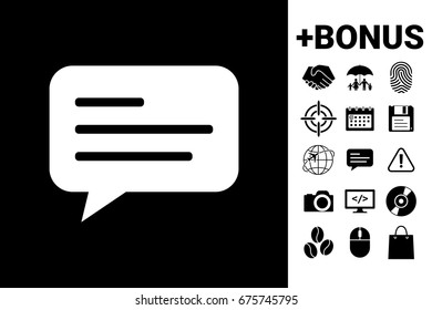 Chat icon sign with text symbol