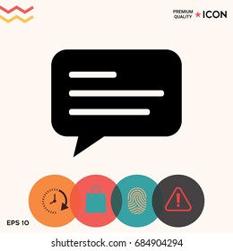 Chat icon sign with text symbol