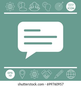 Chat icon sign with text symbol