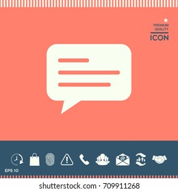 Chat icon sign with text symbol