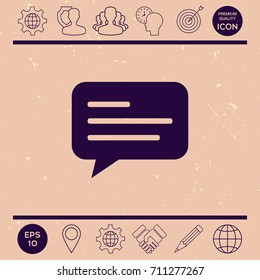 Chat icon sign with text symbol