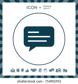 Chat icon sign with text symbol