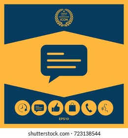 Chat icon sign with text symbol