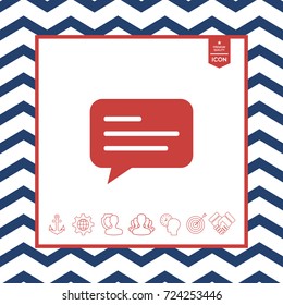 Chat icon sign with text symbol
