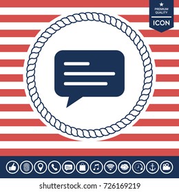 Chat icon sign with text symbol
