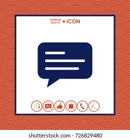 Chat icon sign with text symbol