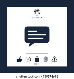 Chat icon sign with text symbol