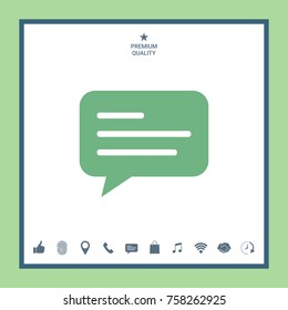 Chat icon sign with text symbol