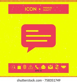 Chat icon sign with text symbol
