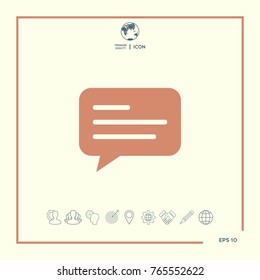 Chat icon sign with text symbol