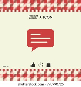 Chat icon sign with text symbol