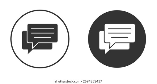 Ícone de bate-papo. Ilustração de vetor simples. Conjunto de Ícones de Silhueta.