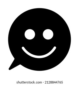 icono de chat con emoticono de sonrisa. burbuja de chat. cara de sonrisa. Ilustración vectorial. imagen de stock.
