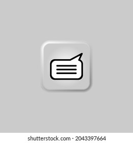 Chat-Symbol, SMS-Symbol, Kommentar-Symbol, Sprachblasen Symbol Vektorgrafik Design-Neomorphie