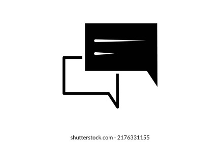Icono de chat, icono de SMS, icono de comentarios, burbujas de voz Icono diseño plano vectorial