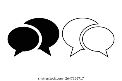 Vector Icono de chat, icono de sms, icono de comentarios, diseño plano de burbujas de discurso, conjunto de iconos de comunicación de burbujas de discurso