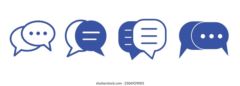 Chat-Symbol, SMS-Symbol, Kommentar-Symbol, Sprechblasen-Sprachsymbol. Vektorflachdesign.