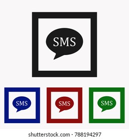 Chat icon with sms dialog clouds vector