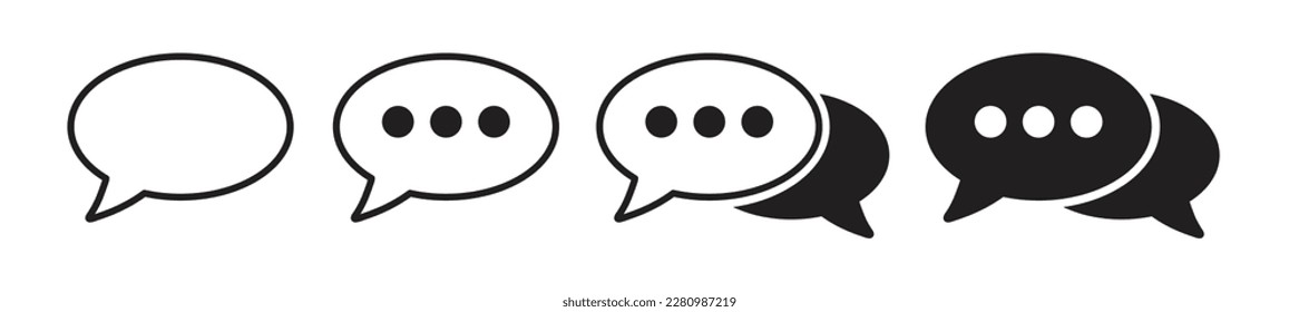 Icono de conversación. signo de burbuja de chats en los medios sociales. ilustración vectorial