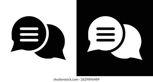 Chat icon in solid flat trendy design style.