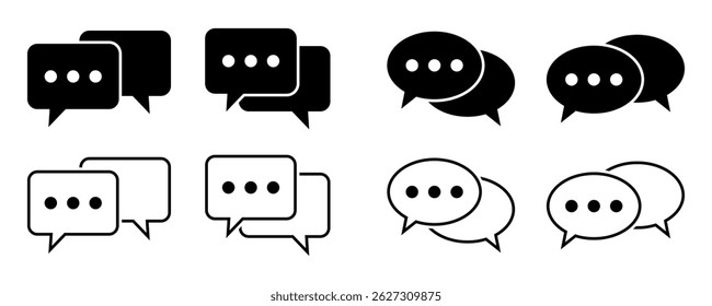 Chat icon. Speech bubble icon. Dialogue icons set.