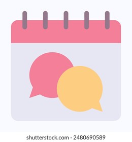 Chat Icon. Speech Bubble Icon. Message Calendar Vector Icon. Flat Style Isolated Vector Icon. 