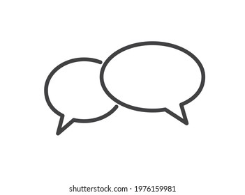 Chat icon. Speech Bubble icon on white background. Flat design. Vector illustration.