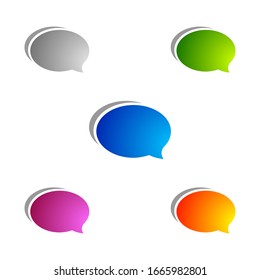 Chat Icon with Speech Bubble and Shadow, Set of Thought, Dream cloud, Talk Balloon