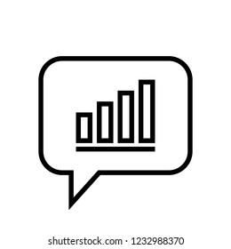 Chat Icon. Speech Bubble Sign. Conversation, Communications Symbol. Bar Chart Icon