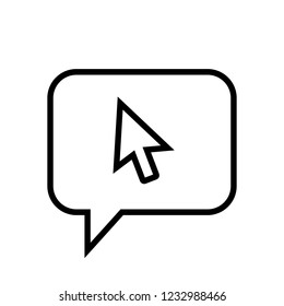 Chat Icon. Speech Bubble Sign. Conversation, Communications Symbol. Cursor Icon