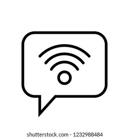 Chat Icon. Speech Bubble Sign. Conversation, Communications Symbol. Wifi Icon