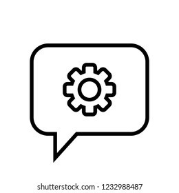 Chat Icon. Speech Bubble Sign. Conversation, Communications Symbol. Settings Icon