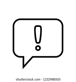 Chat Icon. Speech Bubble Sign. Conversation, Communications Symbol. Warning Icon