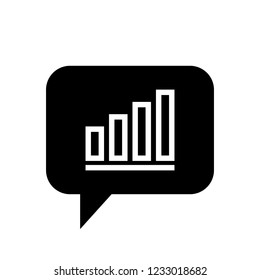 Chat Icon. Speech Bubble Sign. Conversation, Communications Symbol. Bar Chart Icon