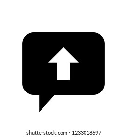 Chat Icon. Speech Bubble Sign. Conversation, Communications Symbol. Upload Icon