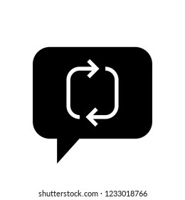 Chat Icon. Speech Bubble Sign. Conversation, Communications Symbol. Repeat Icon