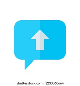 Chat Icon. Speech Bubble Sign. Conversation, Communications Symbol. Upload Icon