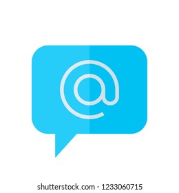 Chat Icon. Speech Bubble Sign. Conversation, Communications Symbol. Arroba Icon